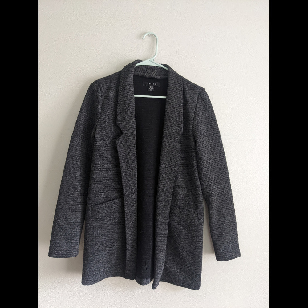 AMISU Gray Textured Blazer